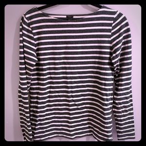 Jcrew grey and white stripe shirt